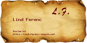 Lind Ferenc névjegykártya
